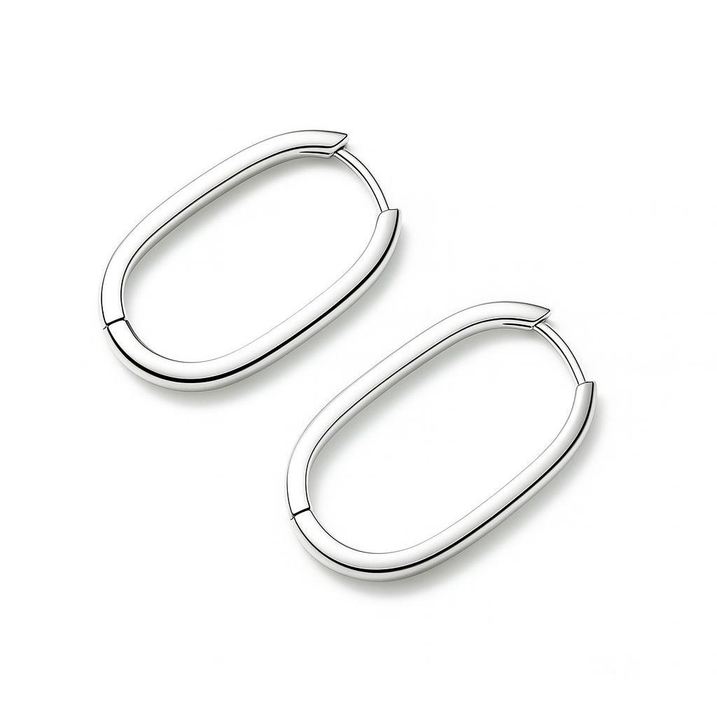 Ovale Silberohrringe